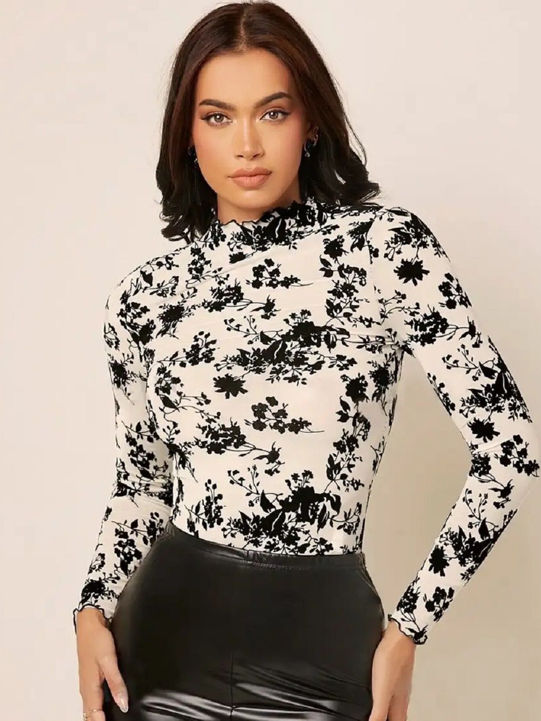 

Moda Rapido Print Top, Cream