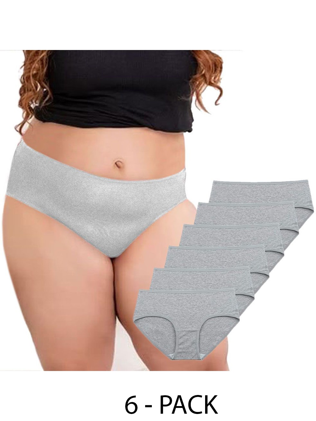 

Diving Deep Pack of 6 Hipster Briefs, Grey