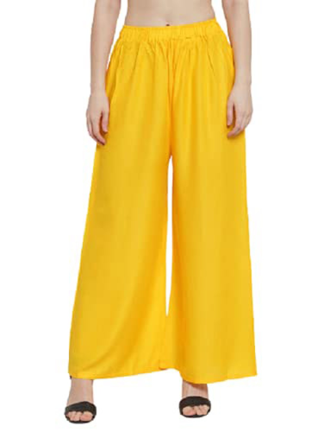 

CHANDERKASH Women Knitted Palazzos, Yellow