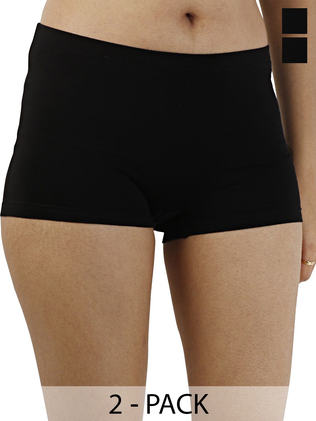 

Diving Deep Women Pack of 2 Cotton Boy Shorts Briefs, Assorted