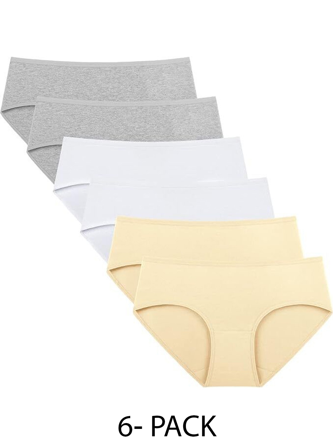 

Diving Deep Women Pack of 6 Cotton Hipster Briefs, Assorted