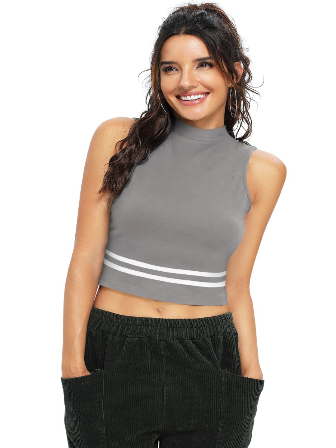 

SANJANA SILK Fitted Top, Grey