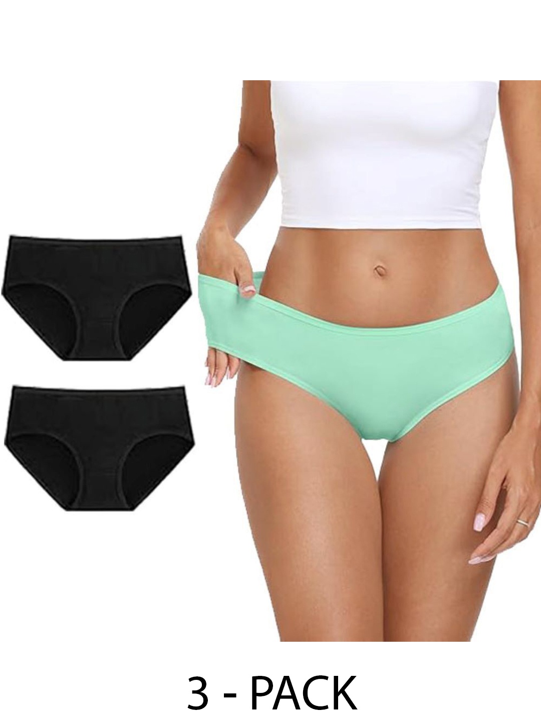 

Diving Deep Women Pack of 3 Hipster Briefs DD102 B2, 08 New Pant_ies_3 PC_L, Green