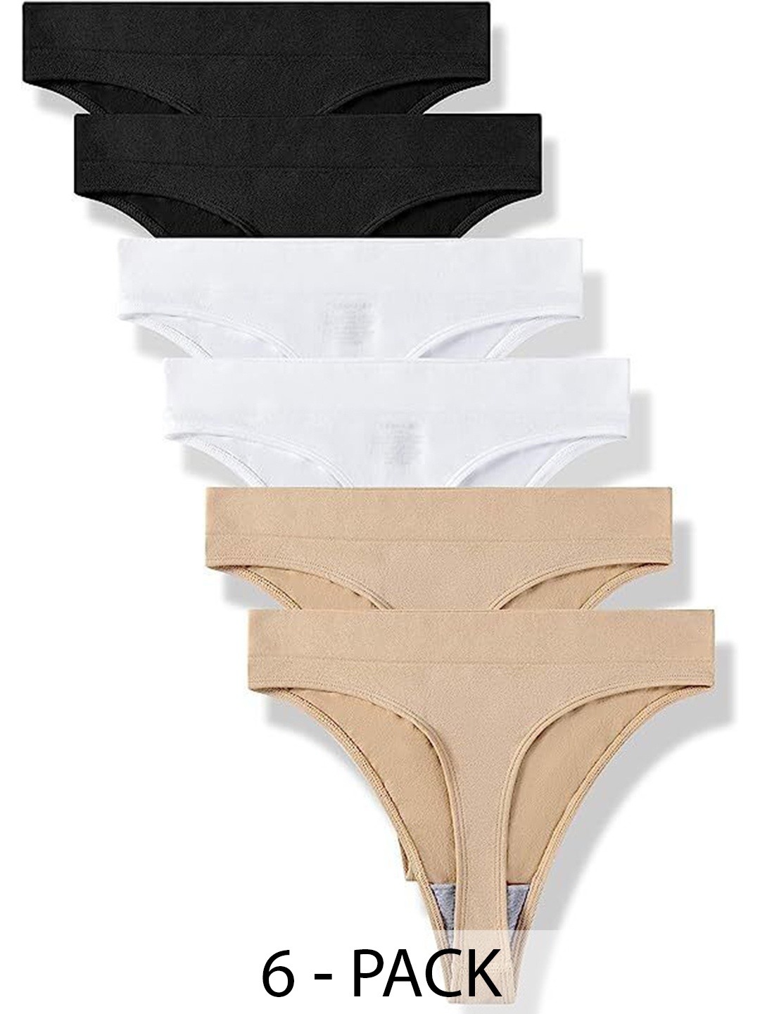 

Diving Deep Pack of 6 Thongs Briefs, White