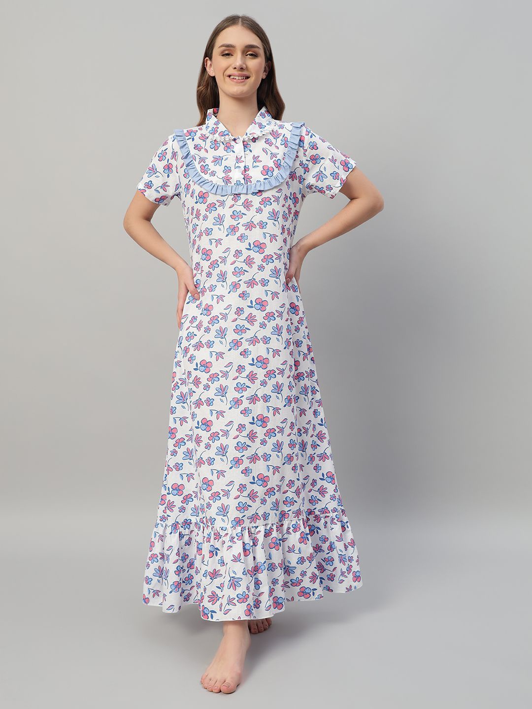 

SEPHANI Printed Maxi Nightdress, Blue