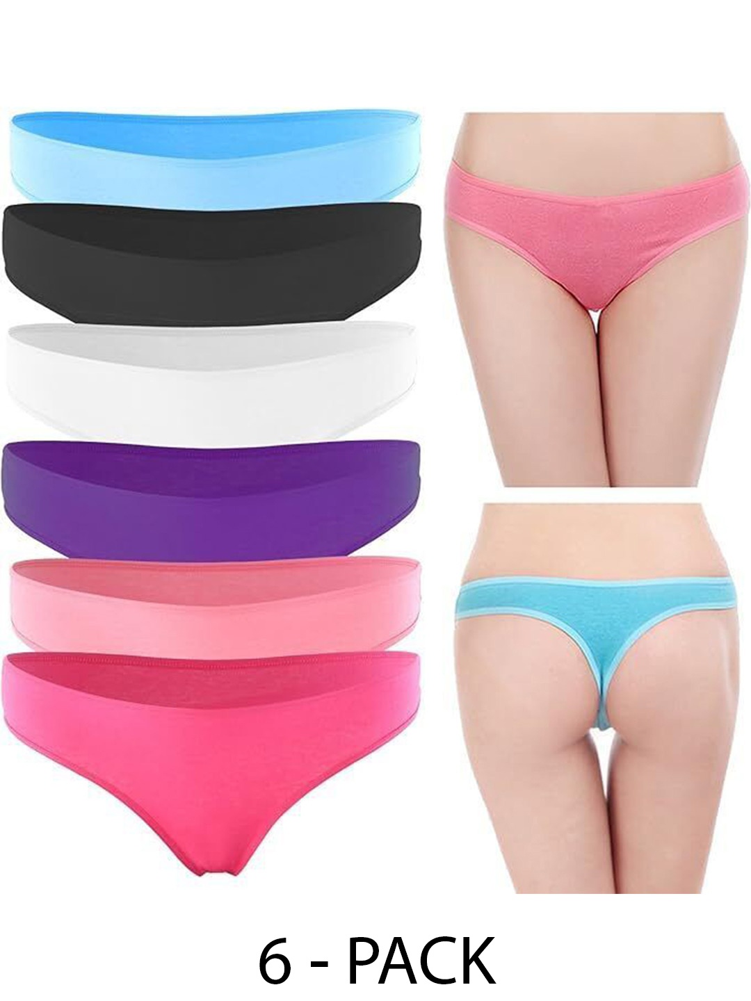 

Diving Deep Pack of 6 Thongs Briefs, Multi