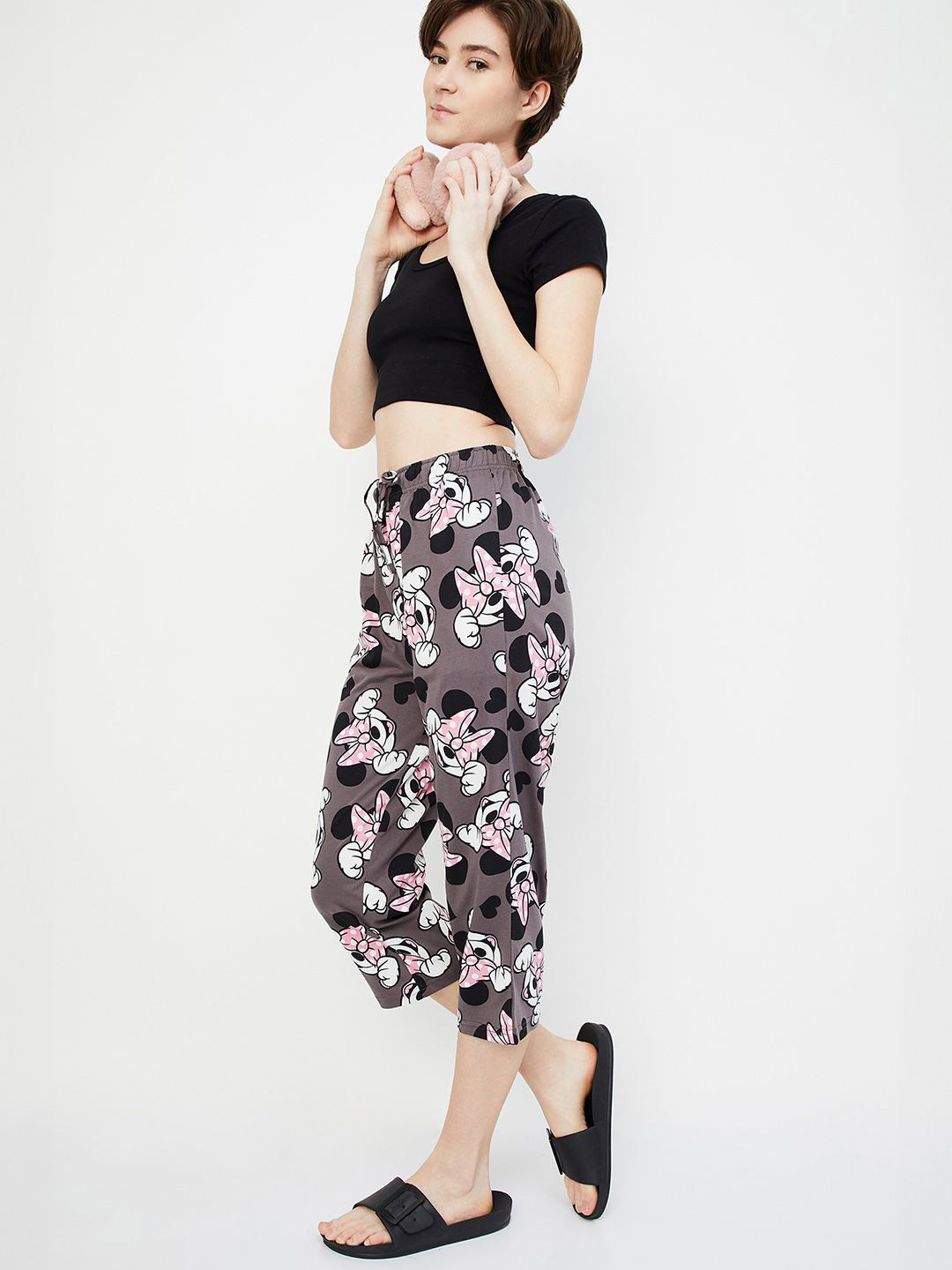 

max Women Printed Capris, Grey