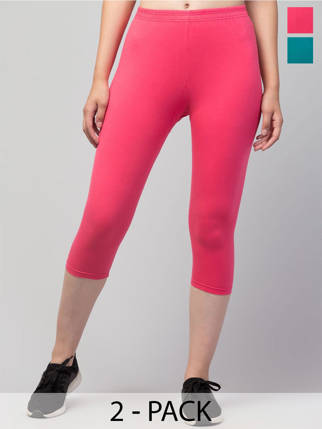 

ULLAS Women Skinny Fit Capris, Pink