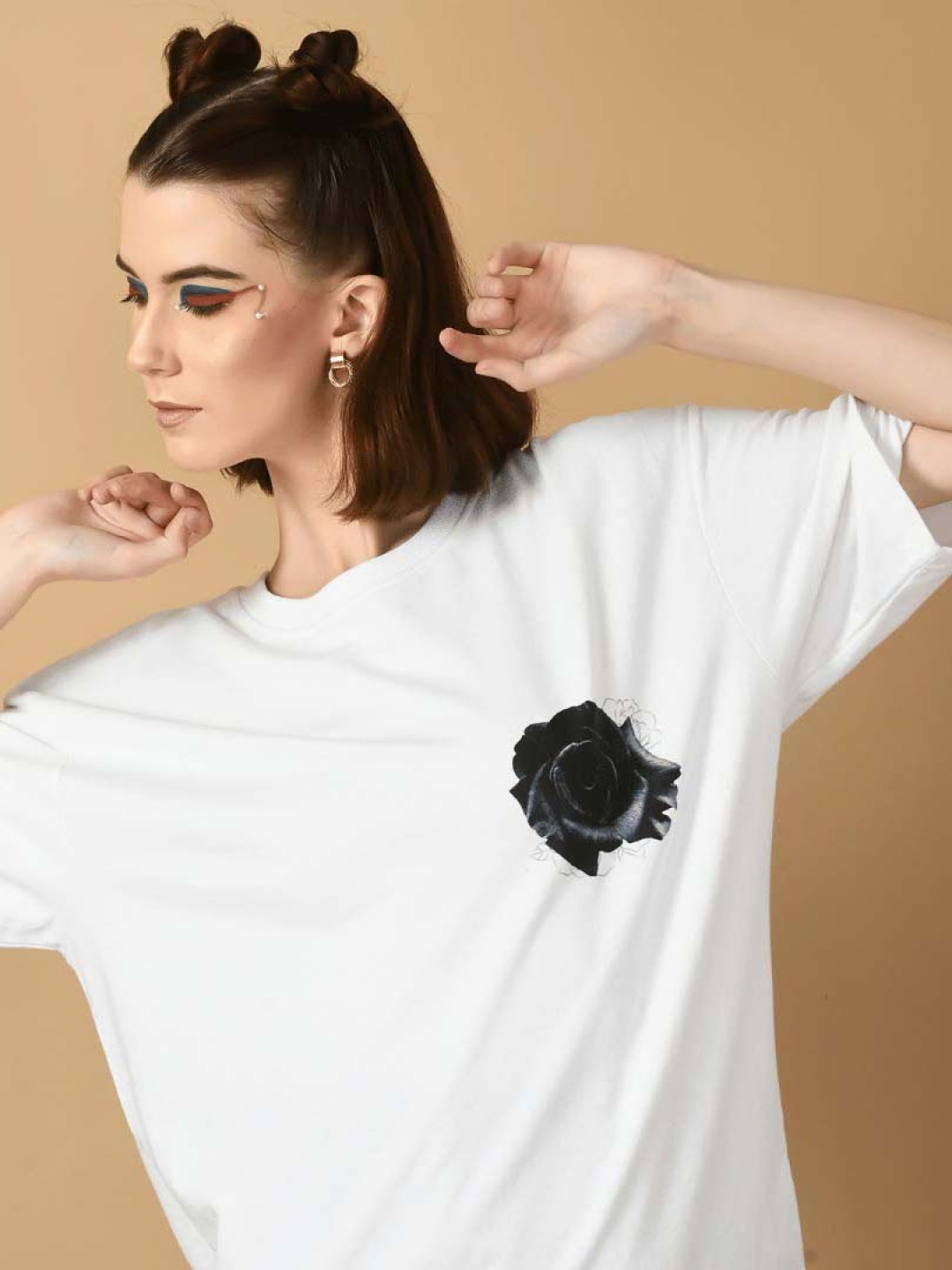 

OFFMINT Women Pockets T-shirt, White