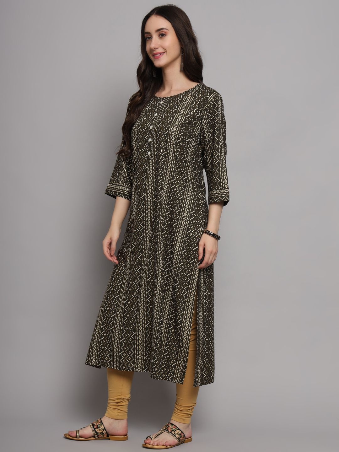 

INVAGA FASHION Women Geometric Printed Kurta, Green