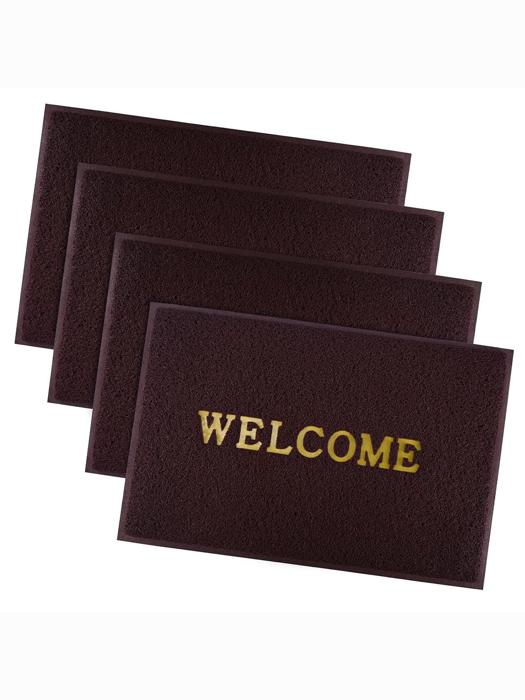 

Kuber Industries Maroon 4 Pieces Printed Anti-Skid Doormats