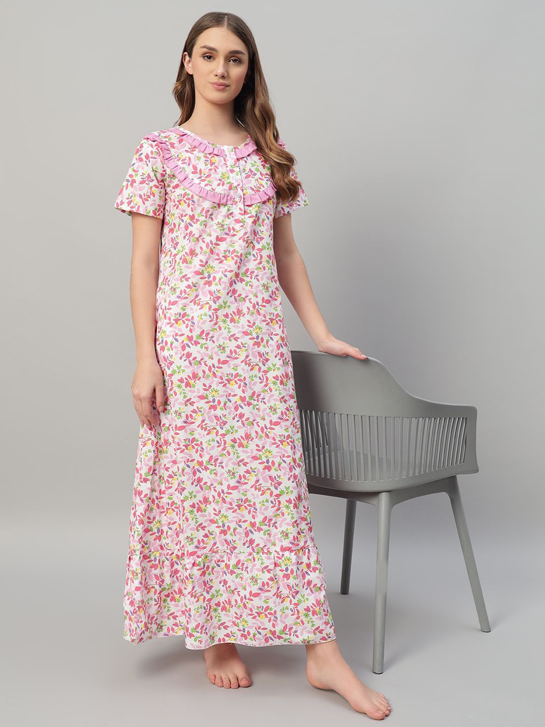 

SEPHANI Printed Maxi Nightdress, Pink