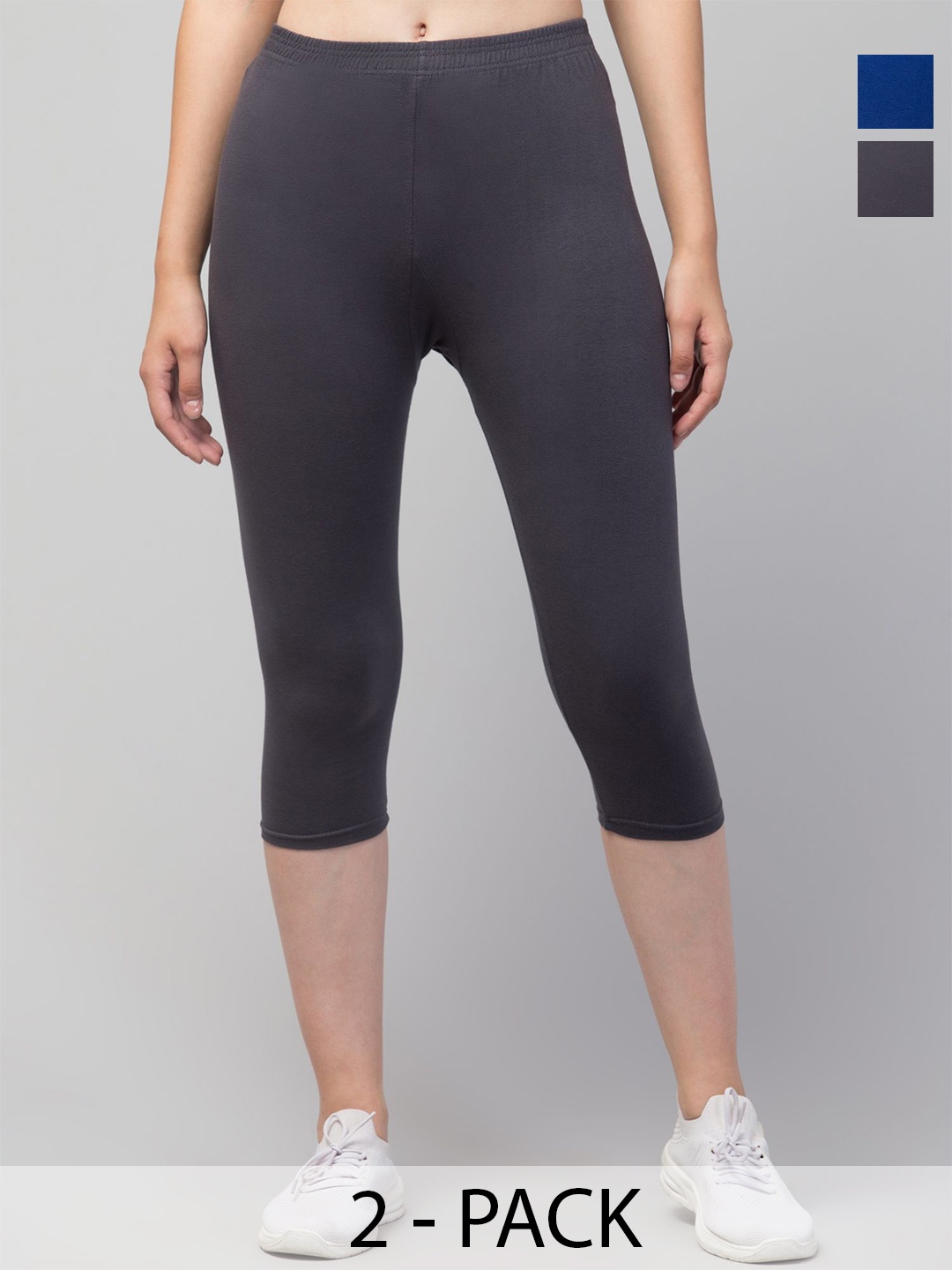 

ULLAS Women Skinny Fit Capris, Grey