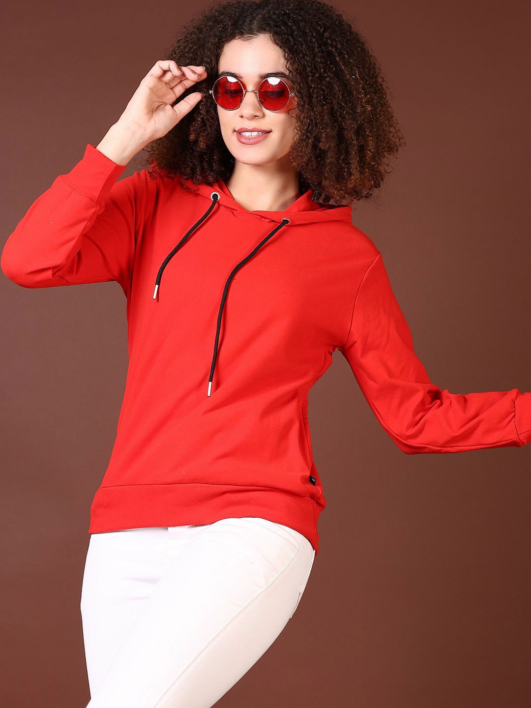 

V-Mart Women Hooded Sweatshirt, Red