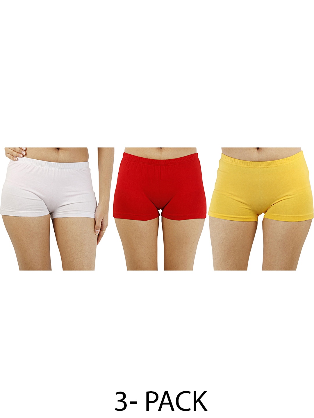 

Diving Deep Women Pack Of 3 Cotton Boy Shorts Briefs, Assorted