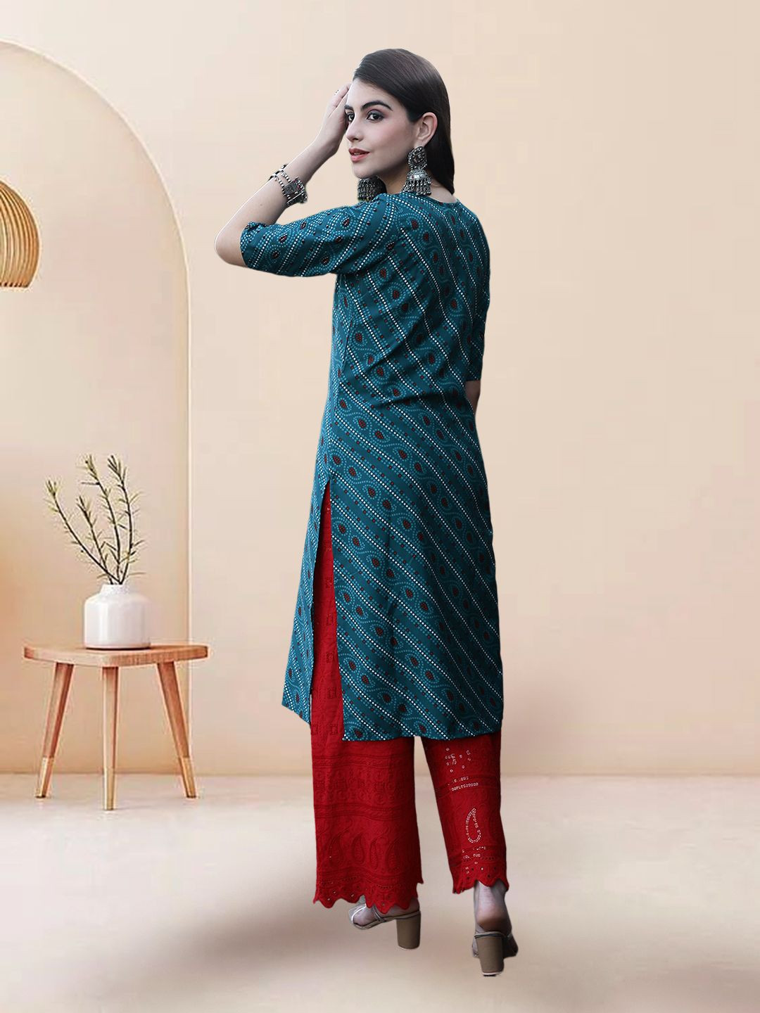 

7Threads Women Ethnic Motifs Printed Floral Crepe Kurta, Multi