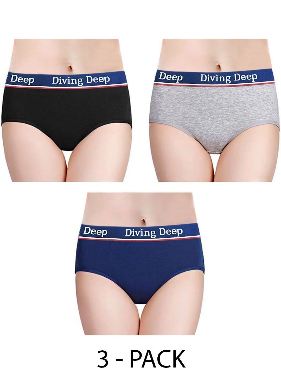 

Diving Deep Pack of 3 Hipster Briefs, Multi