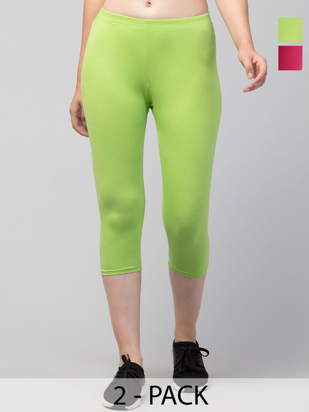 

ULLAS Women Skinny Fit Capris, Green