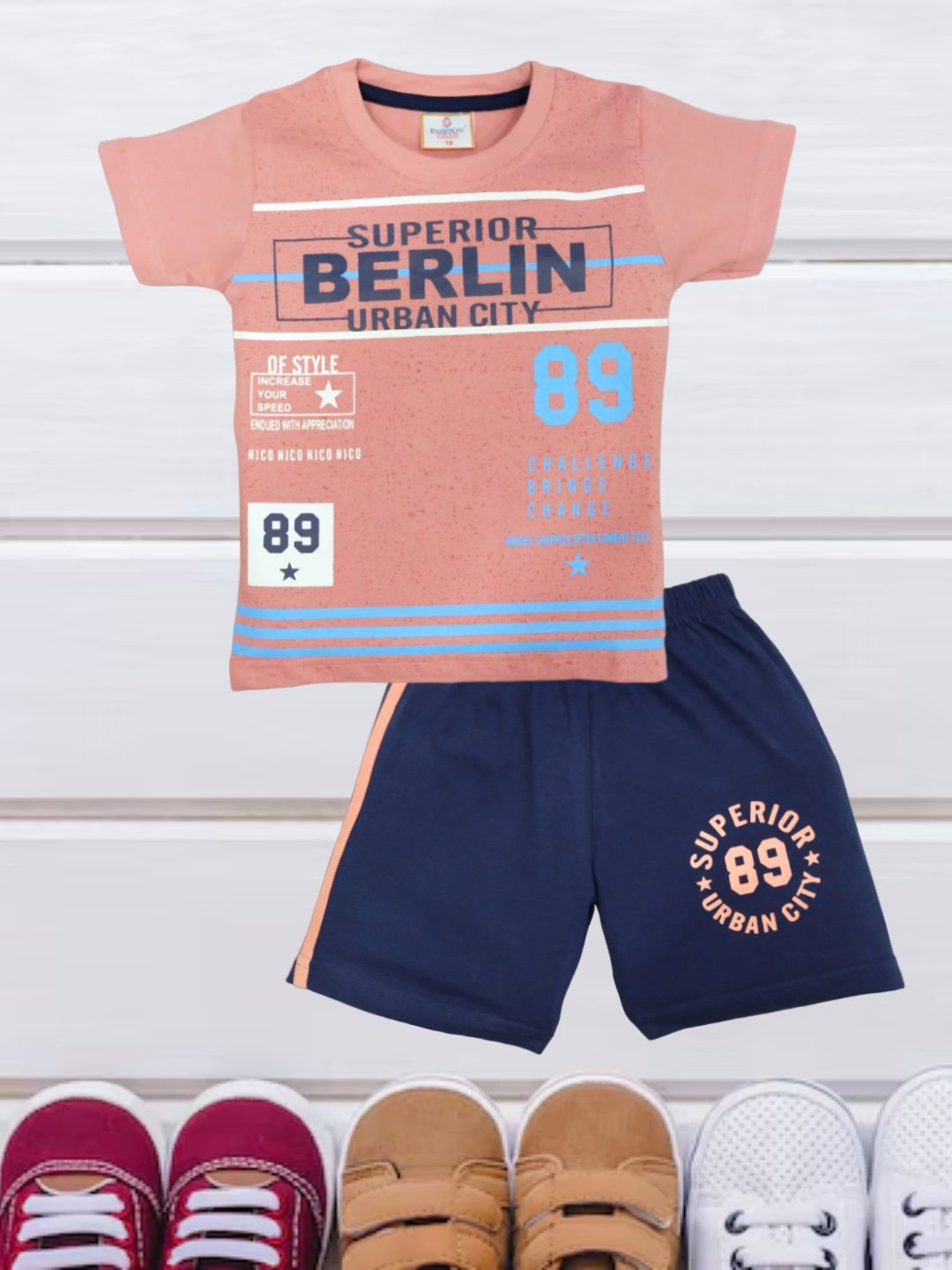 

FASHION GRAB Infants Printed Pure Cotton T-Shirt With Shorts, Pink