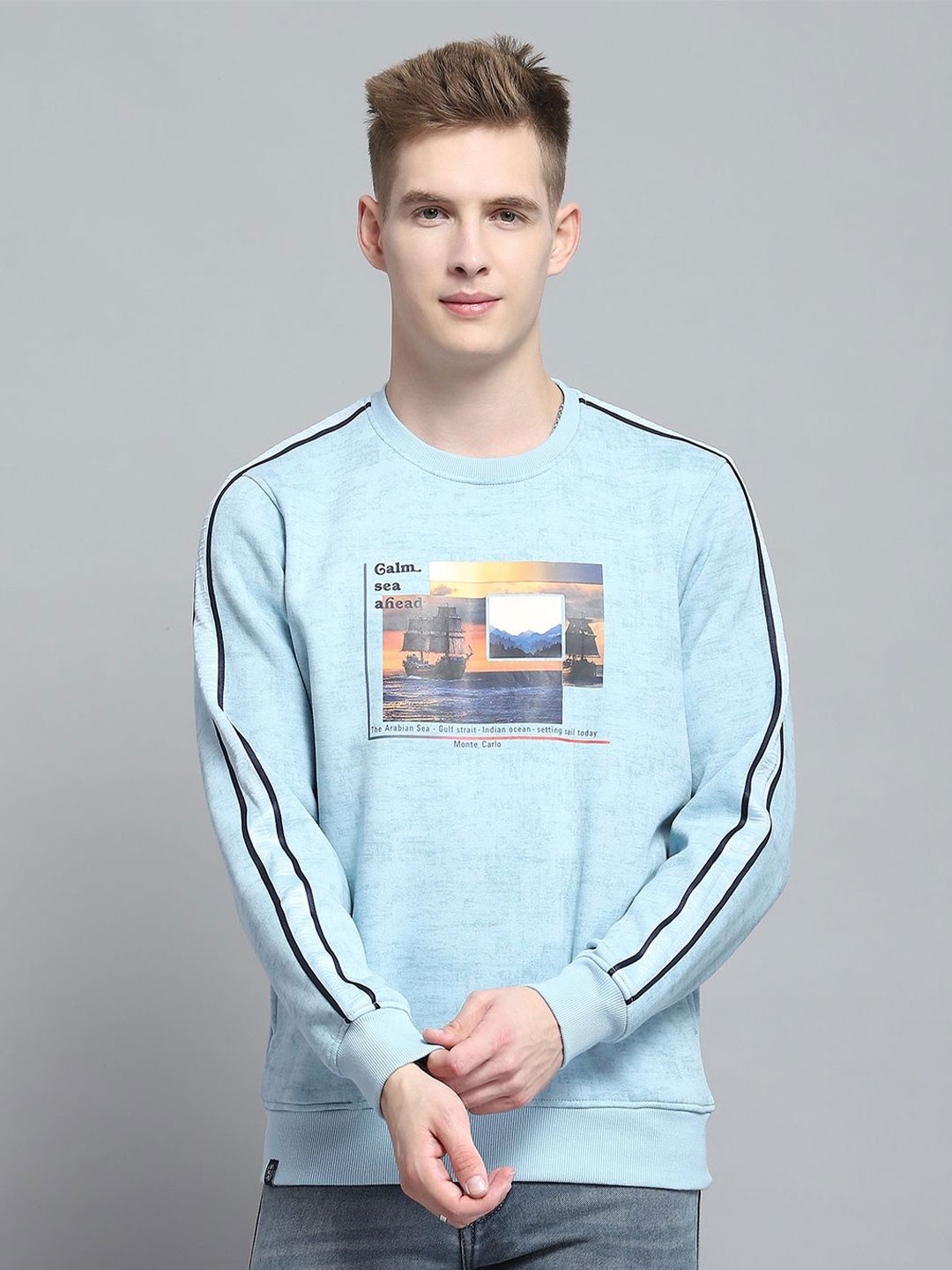 

Monte Carlo Men Printed Sweatshirt, Blue