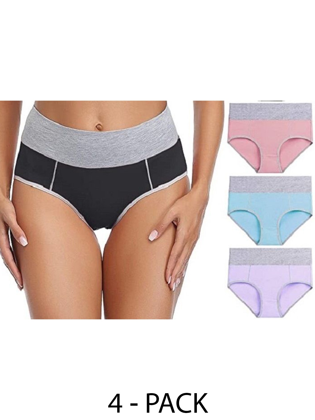 

Diving Deep Women Pack of 3 Plus Size Cotton Hipster Briefs, Assorted