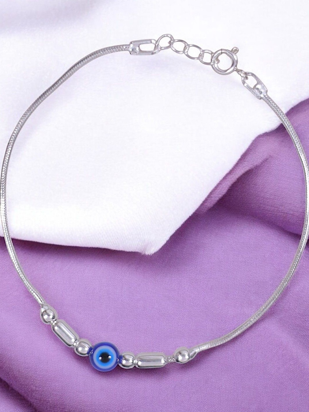 

Taraash 925 Sterling Silver Evil Eye Beaded Wraparound Bracelet