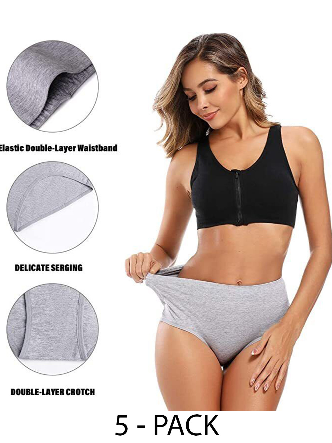 

Diving Deep Pack of 5 Hipster Briefs, Grey