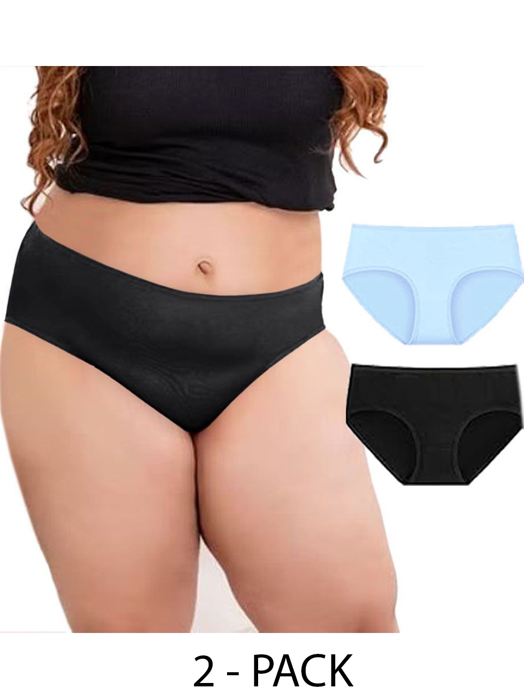 

Diving Deep Women Pack of 2 Hipster Briefs, Black