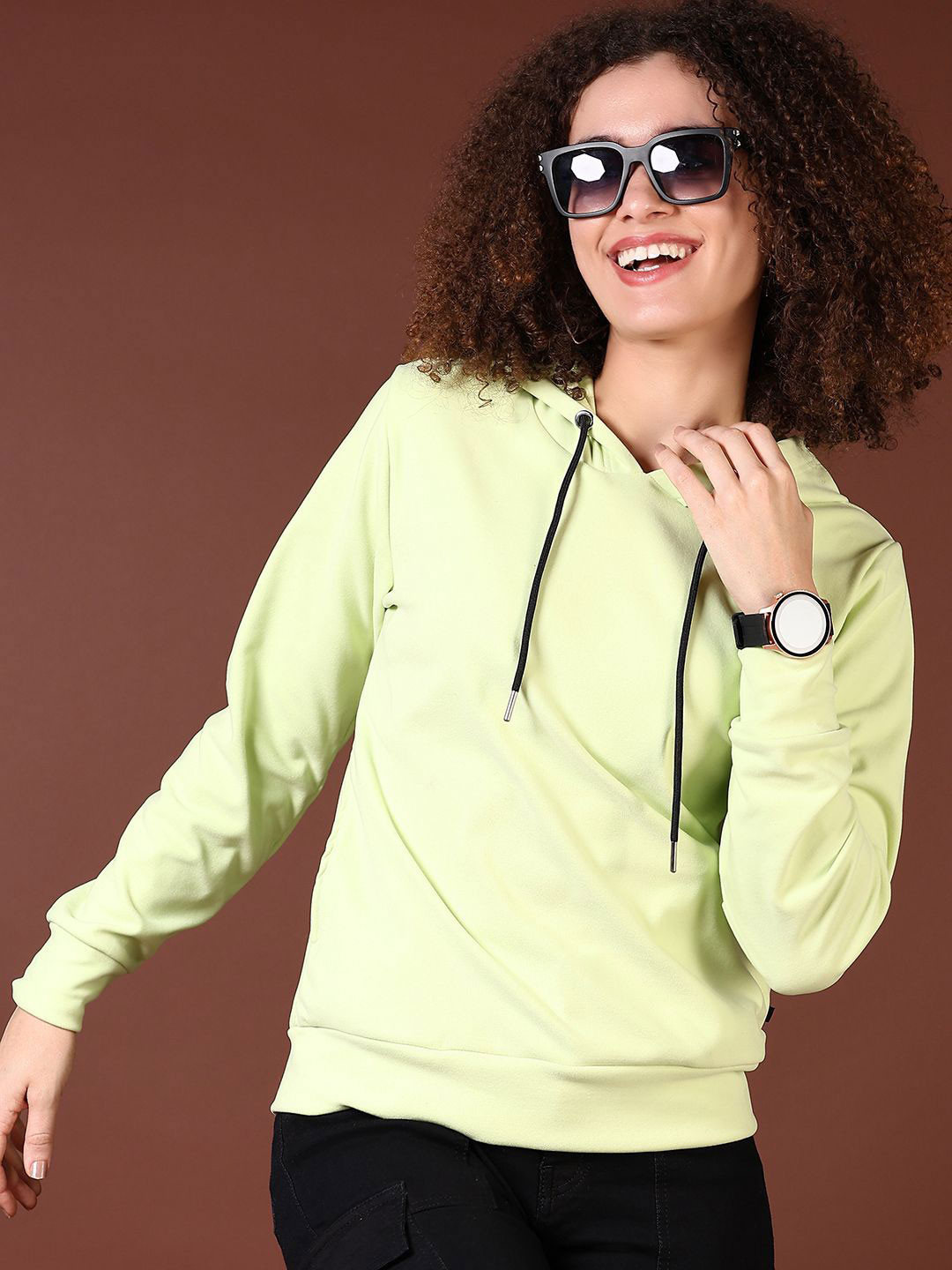 

V-Mart Women Hooded Sweatshirt, Yellow