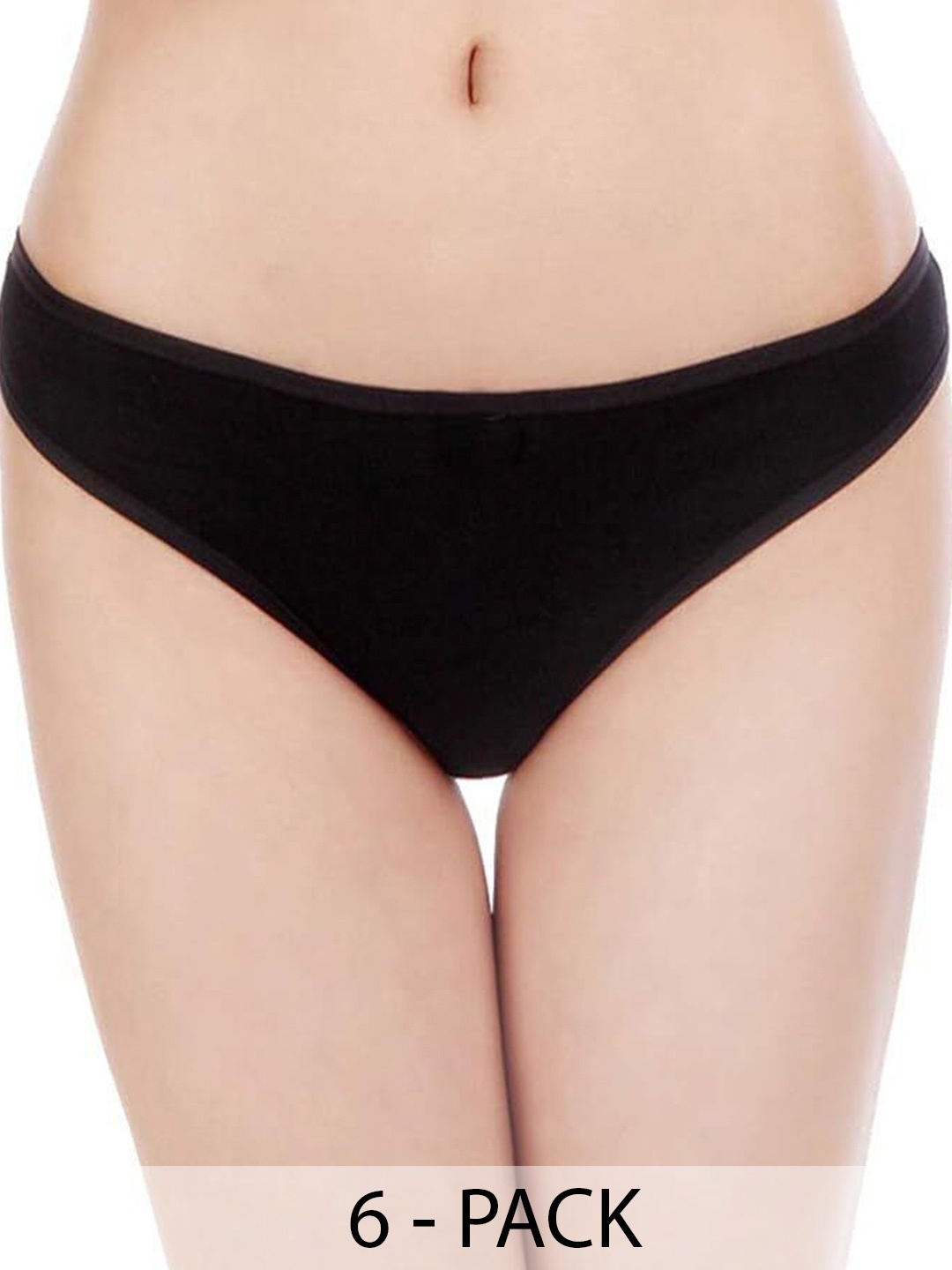 

Diving Deep Pack Of 6 Cotton Thongs Briefs, Black