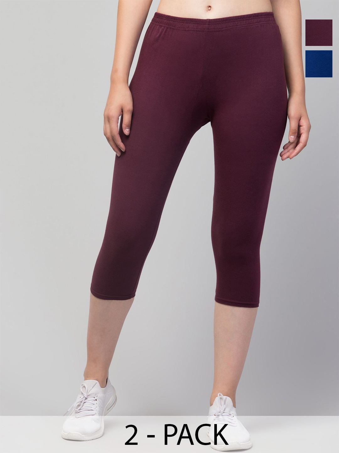 

ULLAS Women Skinny Fit Capris, Purple