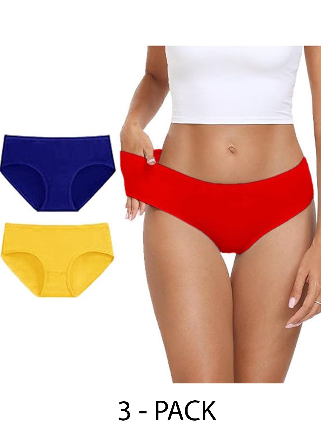 

Diving Deep Women Pack of 3 Cotton Hipster Briefs, Assorted