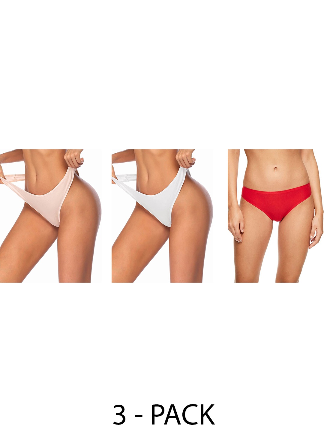 

Diving Deep Pack of 3 Thongs Briefs, Beige