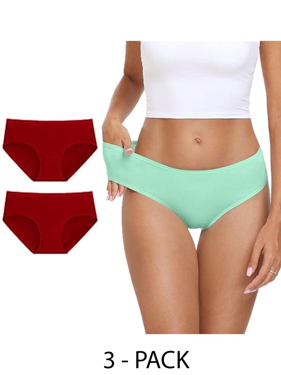 

Diving Deep Women Pack of 3 Cotton Hipster Briefs, Assorted