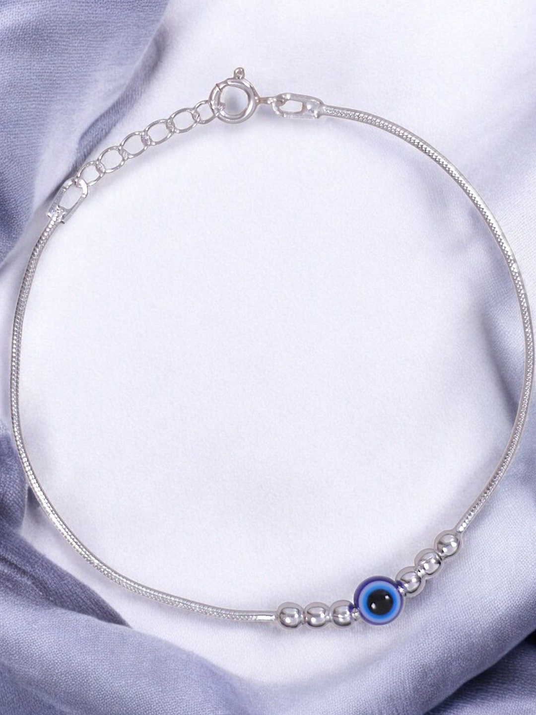 

Taraash 925 Sterling Silver Evil Eye Beaded Wraparound Bracelet