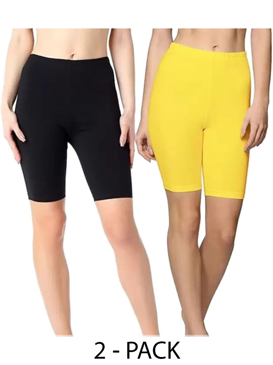 

Diving Deep Women Pack of 2 Cotton Mid-Rise Boy Shorts Briefs, Yellow