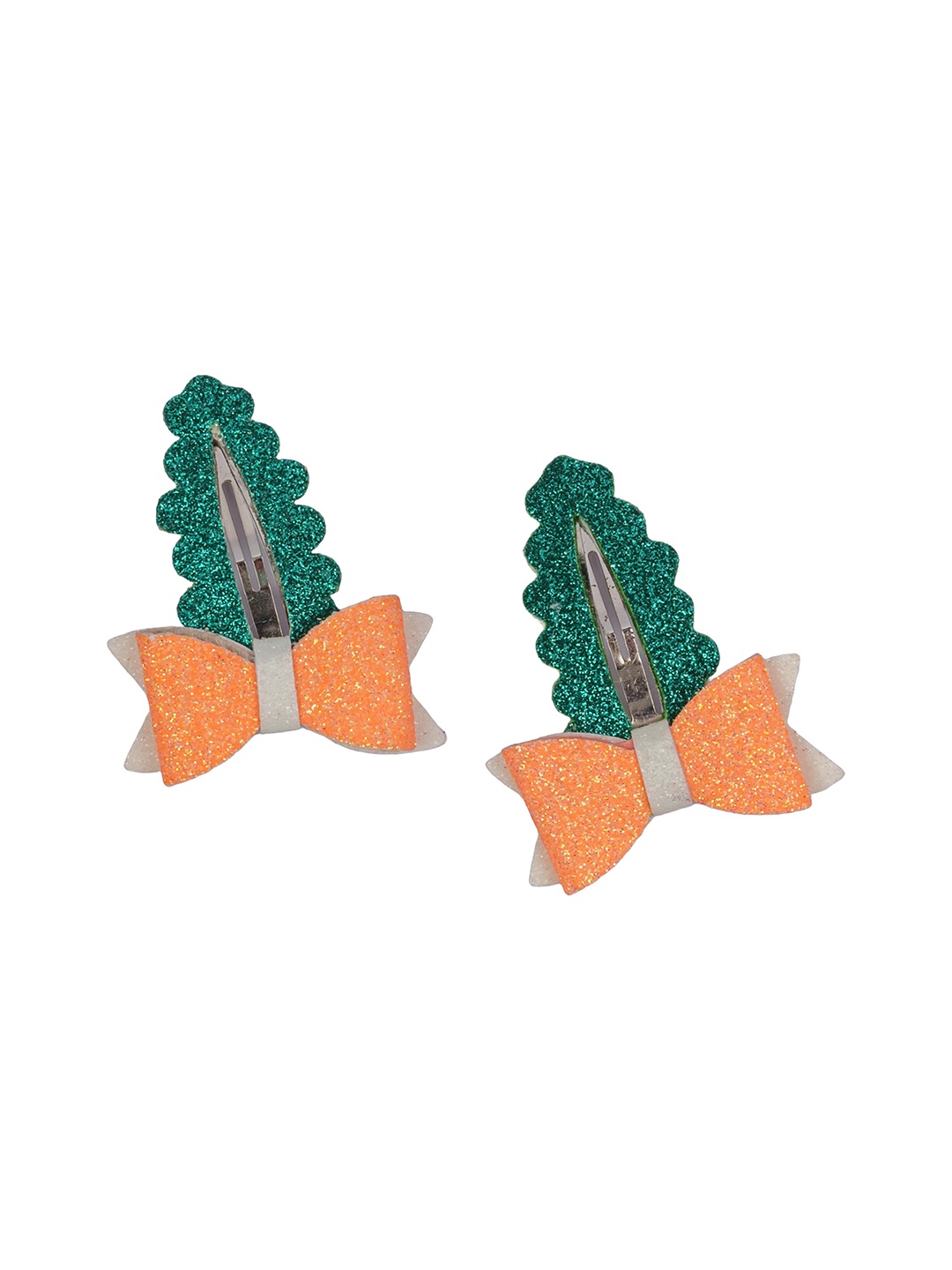 

Aye Candy Girls Set of 2 Embellished Alligator Hair Clip, Orange