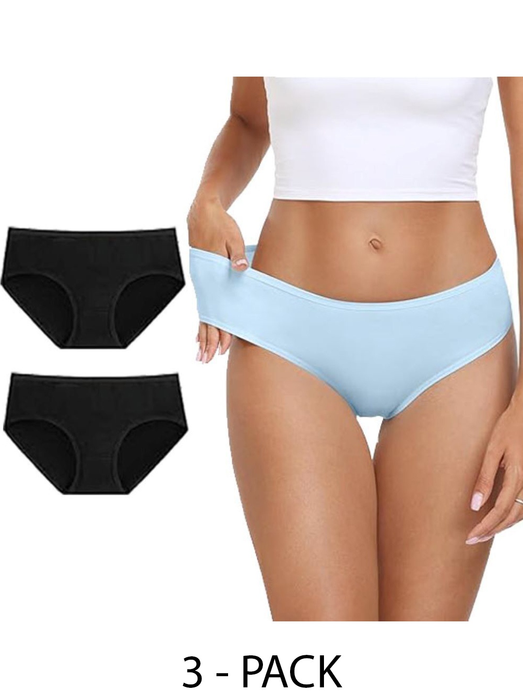 

Diving Deep Women Pack of 3 Hipster Briefs, Blue