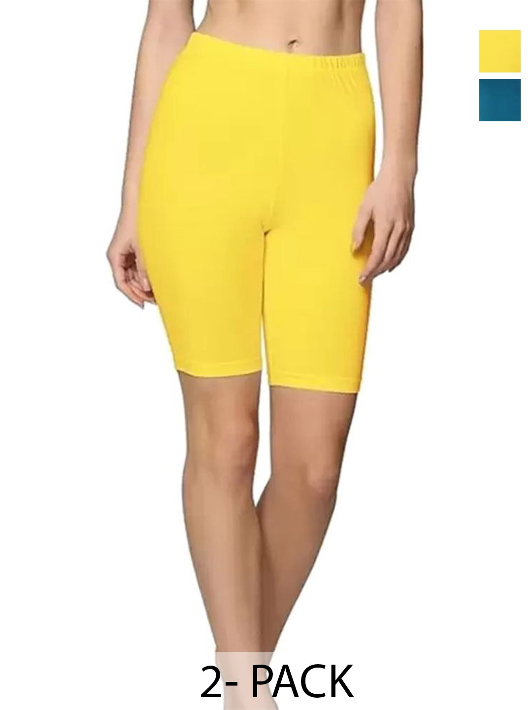 

Diving Deep Women Pack of 2 Cotton Boy Shorts Briefs, Yellow