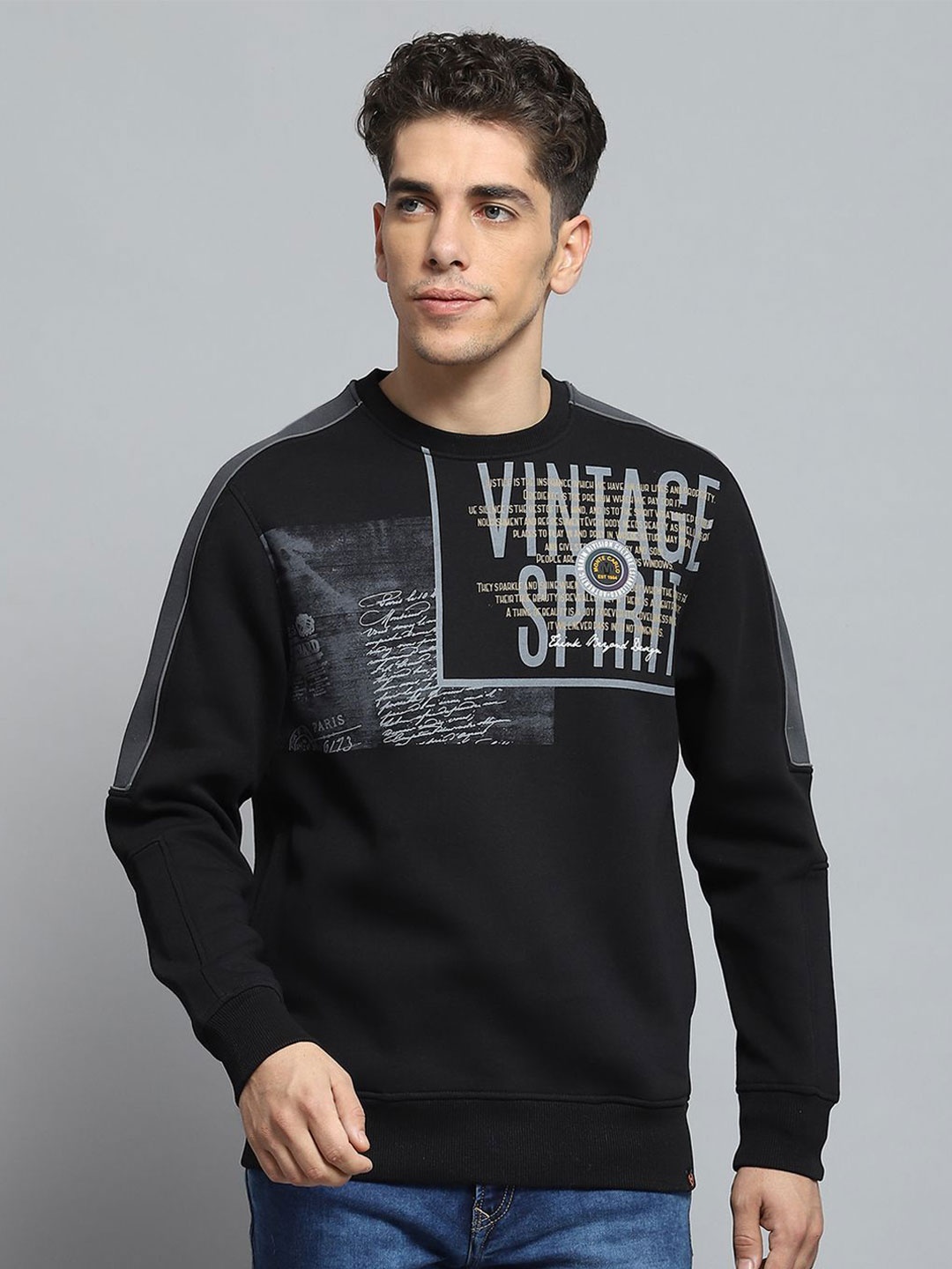 

Monte Carlo Men Printed Sweatshirt, Black