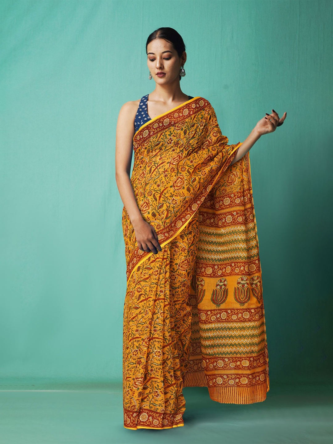 

Unnati Silks Floral Net Handloom Kota Saree, Yellow