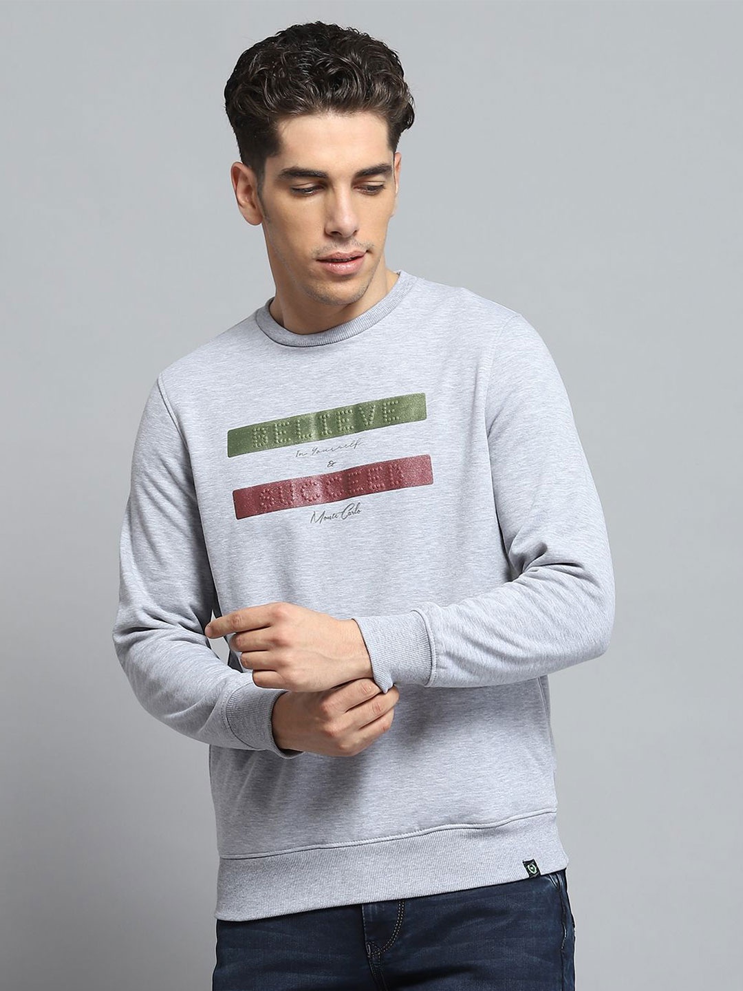 

Monte Carlo Men Printed Sweatshirt, Grey