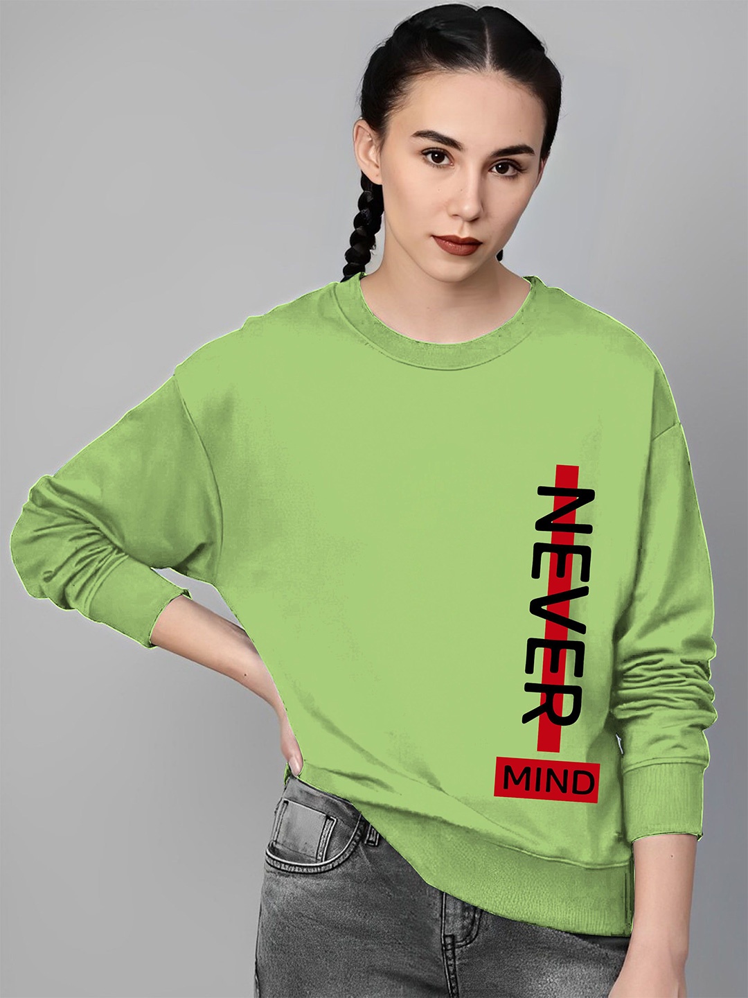 

Parona Women Printed Sweatshirt, Green