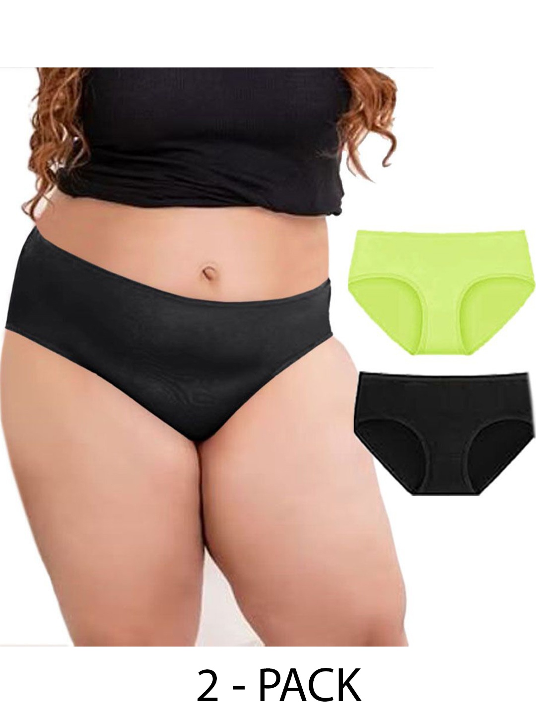 

Diving Deep Women Pack of 2 Hipster Briefs, Black