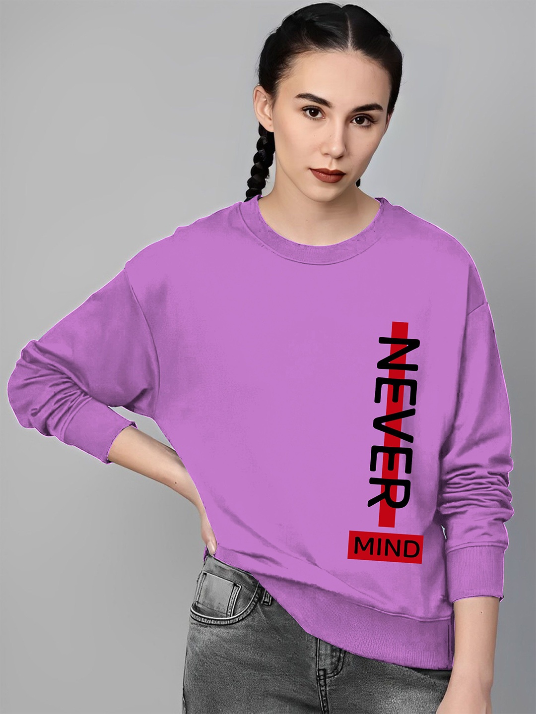 

Parona Women Printed Sweatshirt, Lavender