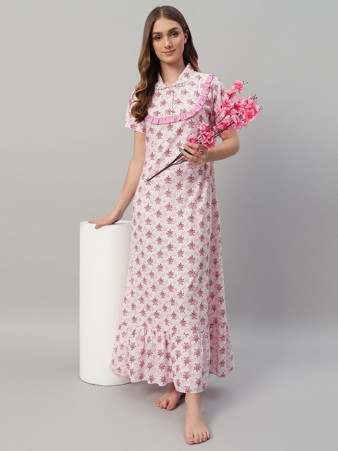 

SEPHANI Printed Maxi Nightdress, Pink