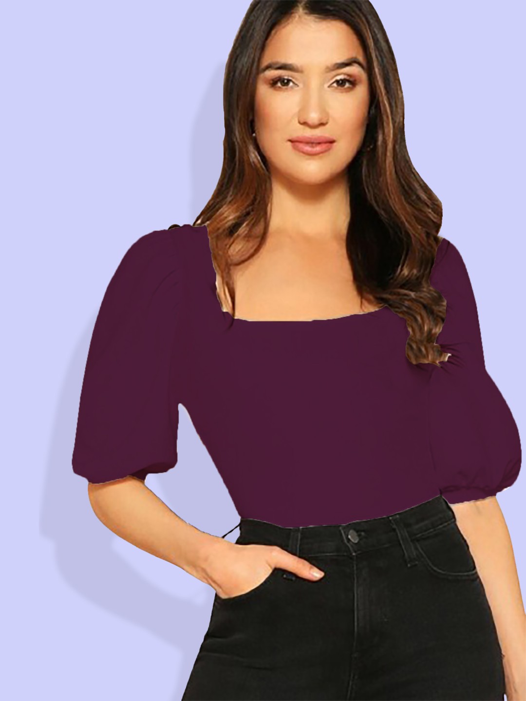 

Dream Beauty Fashion Puff Sleeve Top, Purple