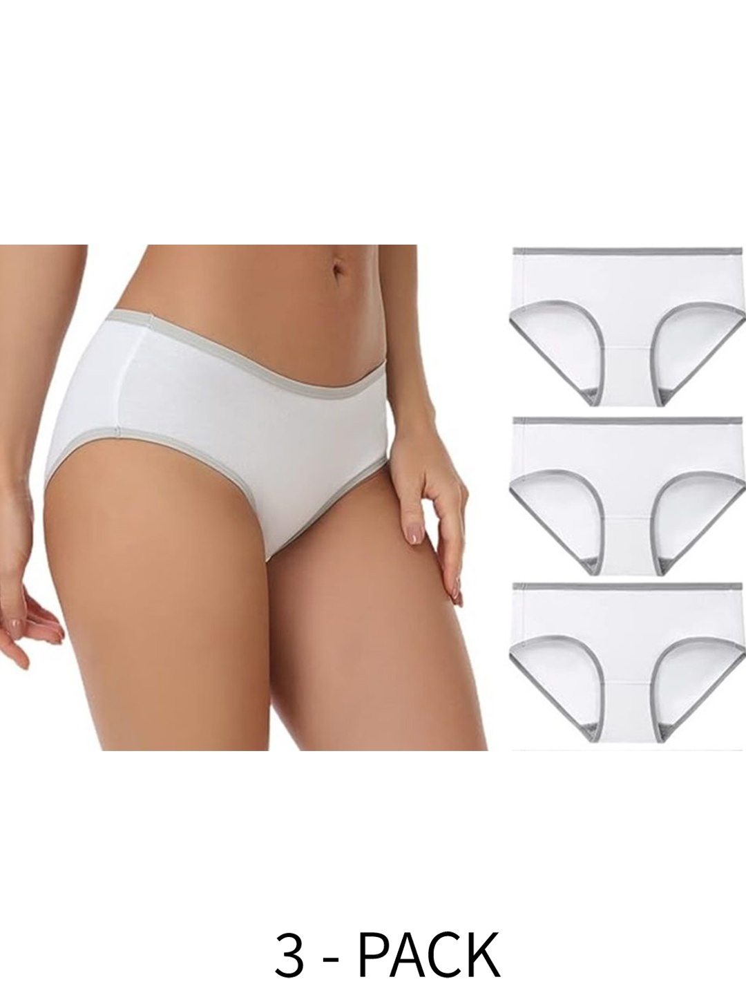 

Diving Deep Women Plus Size Pack of 3 Cotton Hipster Briefs, Assorted