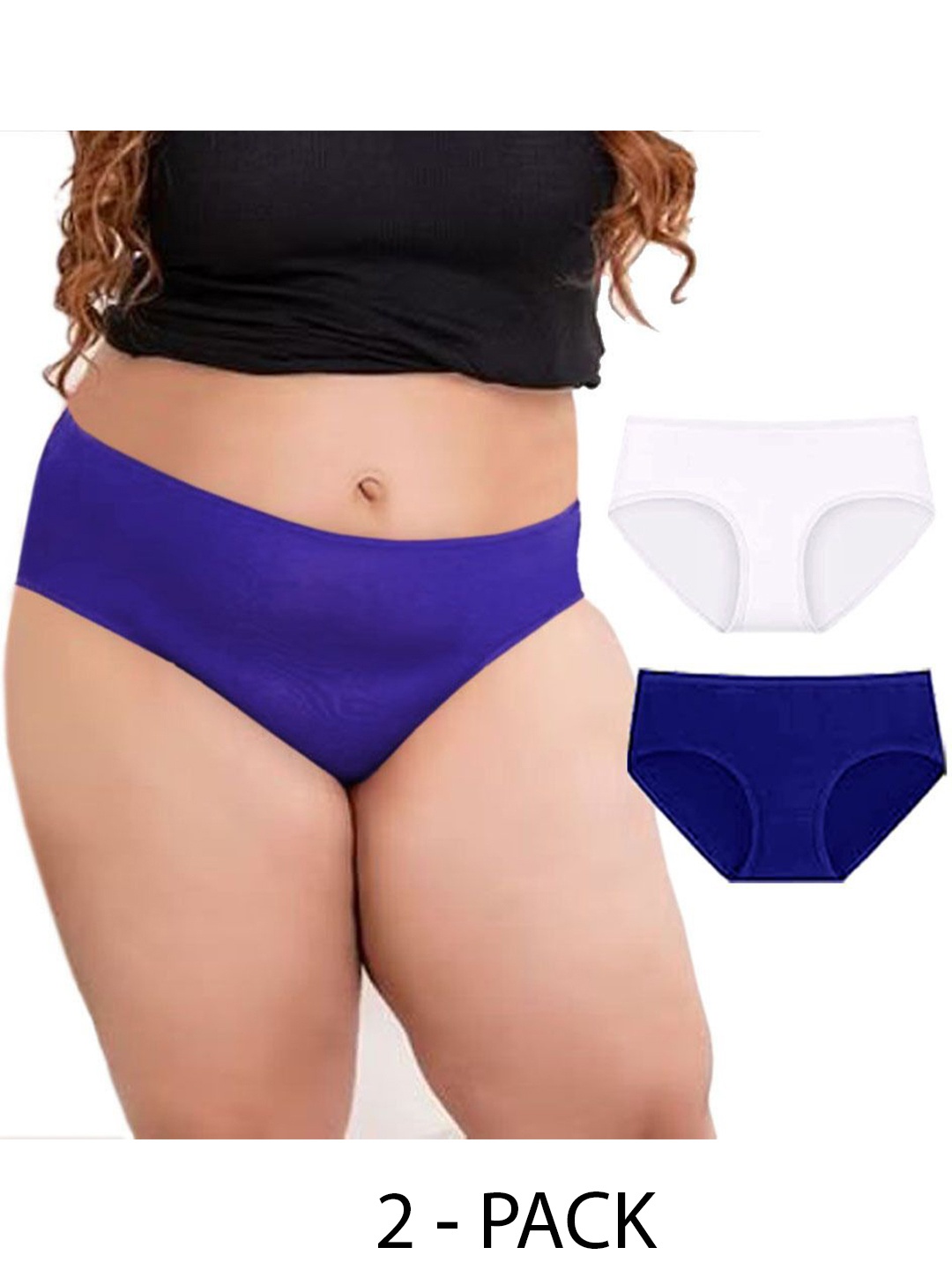 

Diving Deep Women Pack of 2 Hipster Briefs, Black