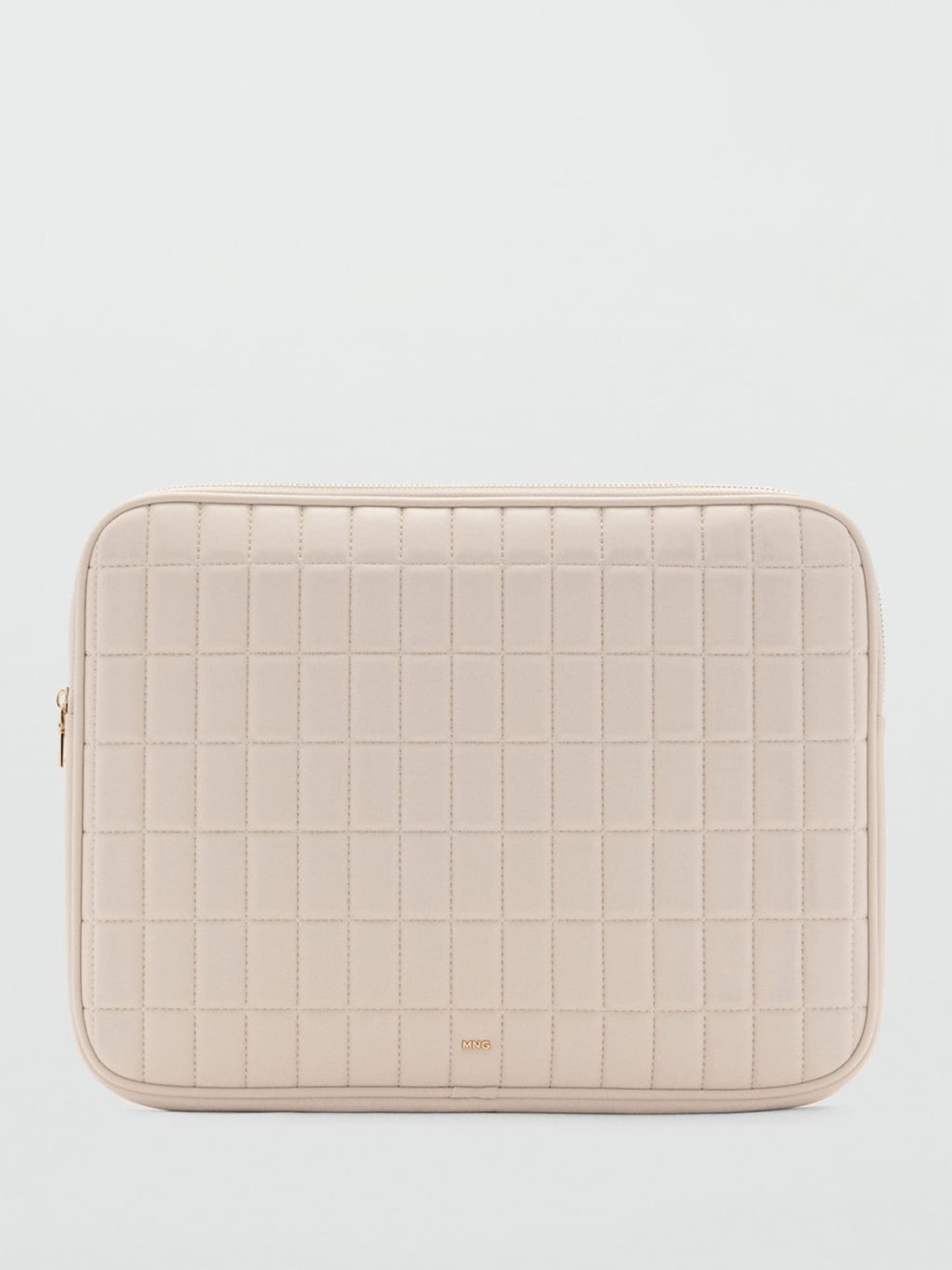 

MANGO Women Quilted Textured Laptop Sleeve - 15 Inches, Beige